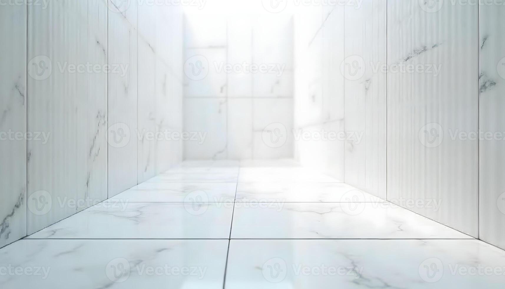 White marble tiles create a clean and modern architectural space photo