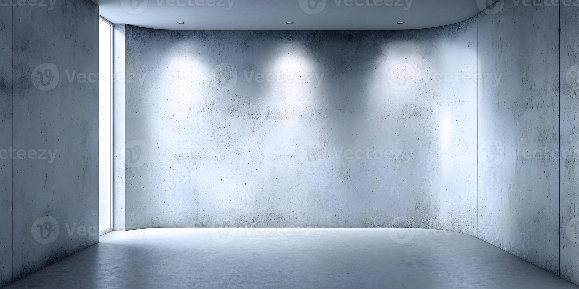 Empty Modern Room Concrete Wall Interior Design Studio Apartment Space photo