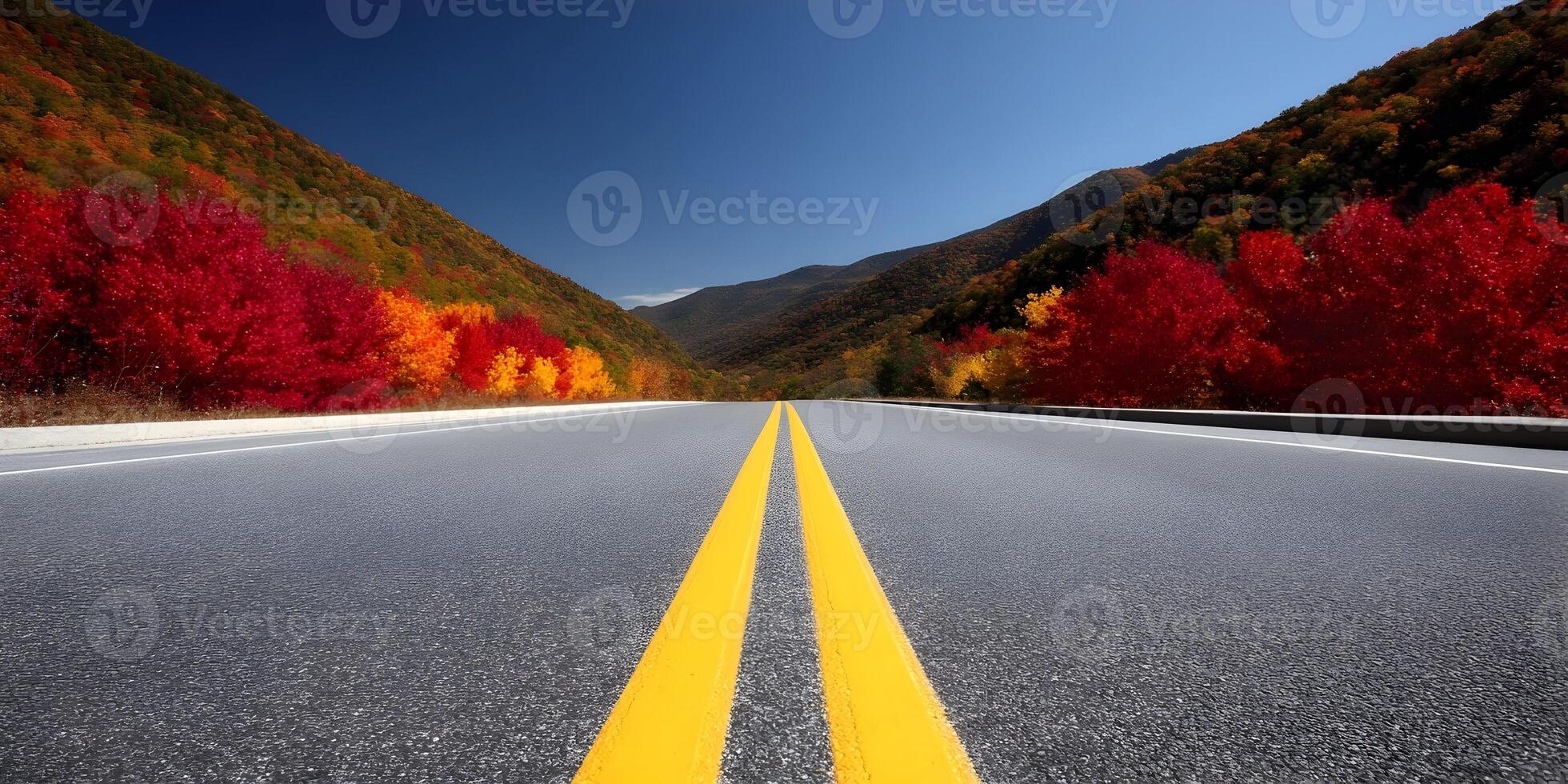 Autumn Road Through Colorful Mountains Fall Foliage Road Trip Scenery photo
