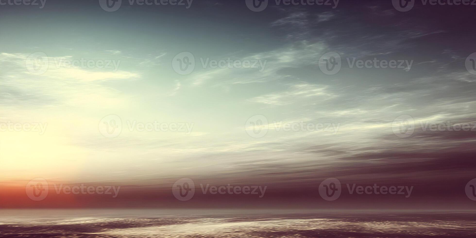 Sunset Sky Landscape Orange Reddish Brown Clouds Sea Ocean Water Surface photo