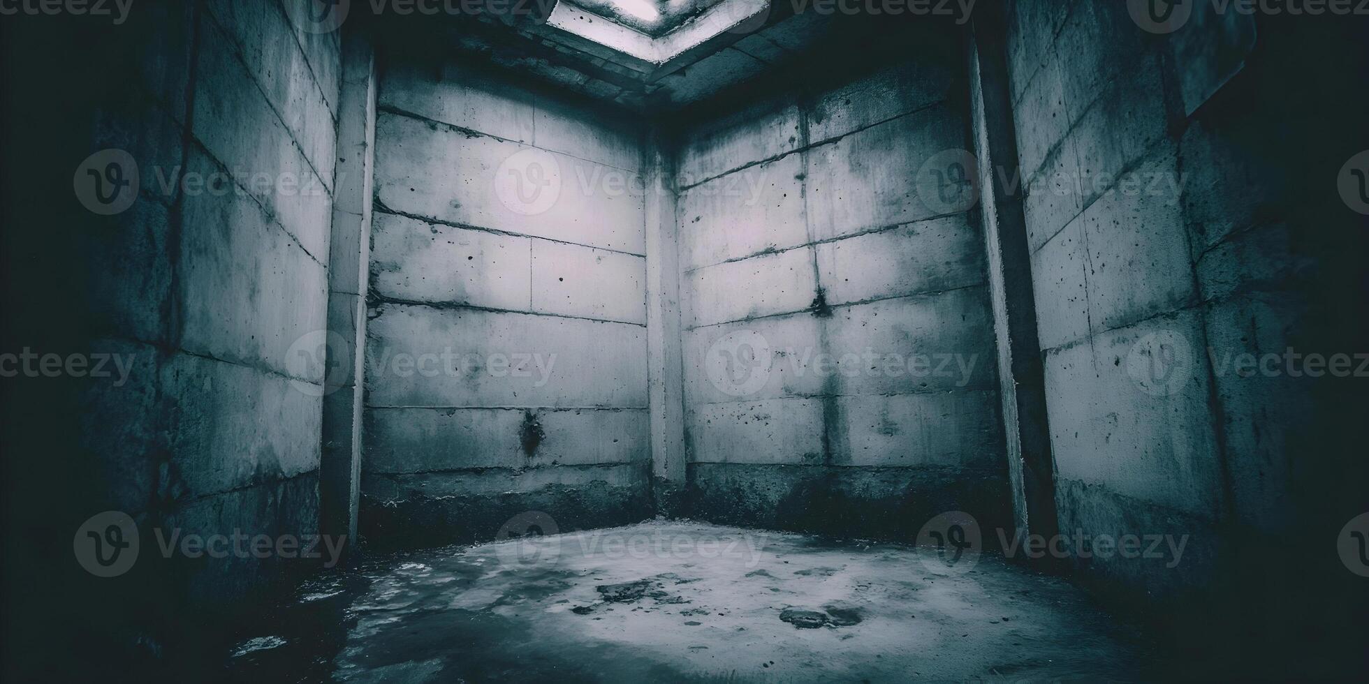 Dark Concrete Room Corner Small Space Grunge Texture Background photo