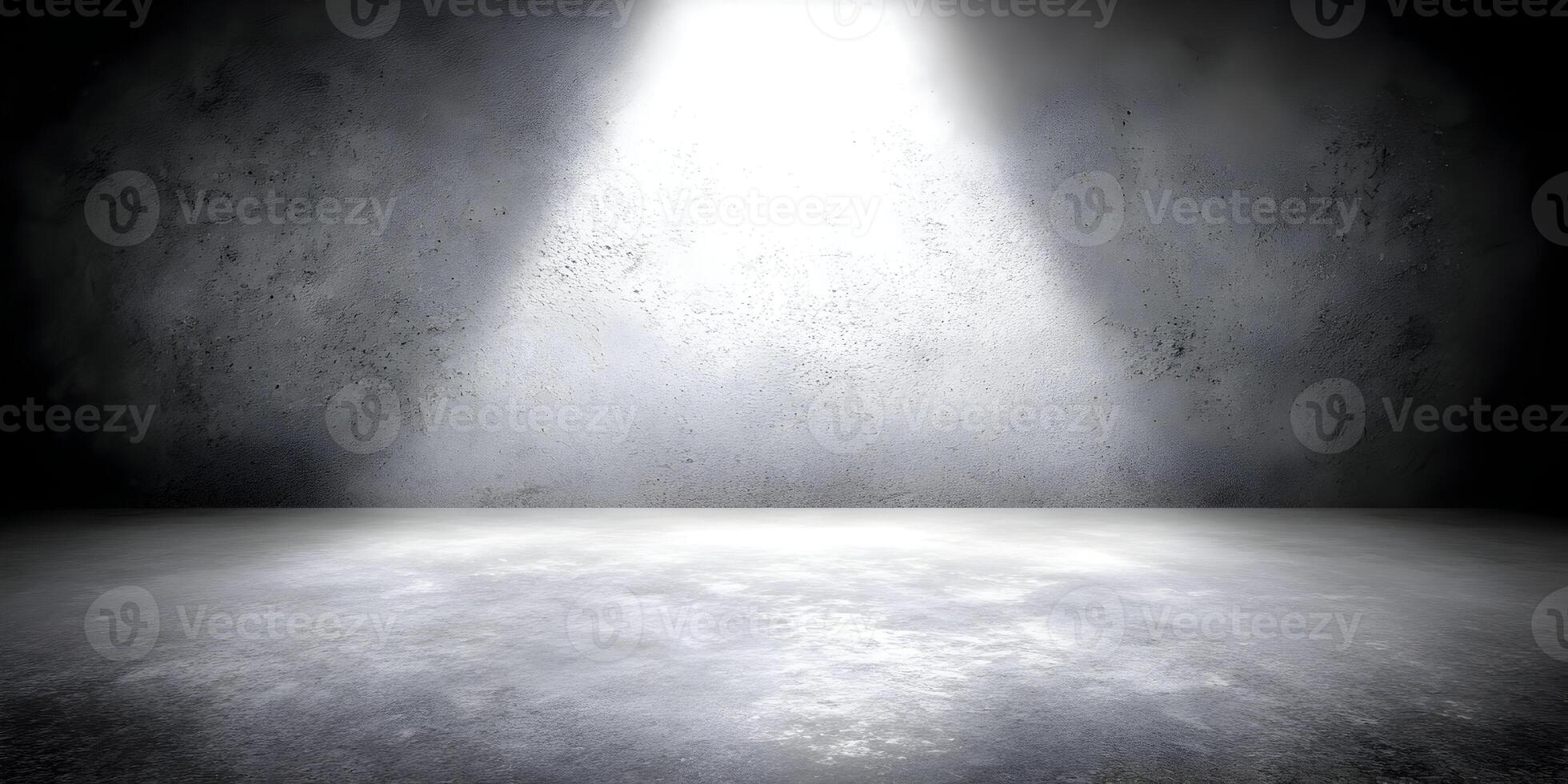 Spotlight on Grey Concrete Room Interior Design Background photo