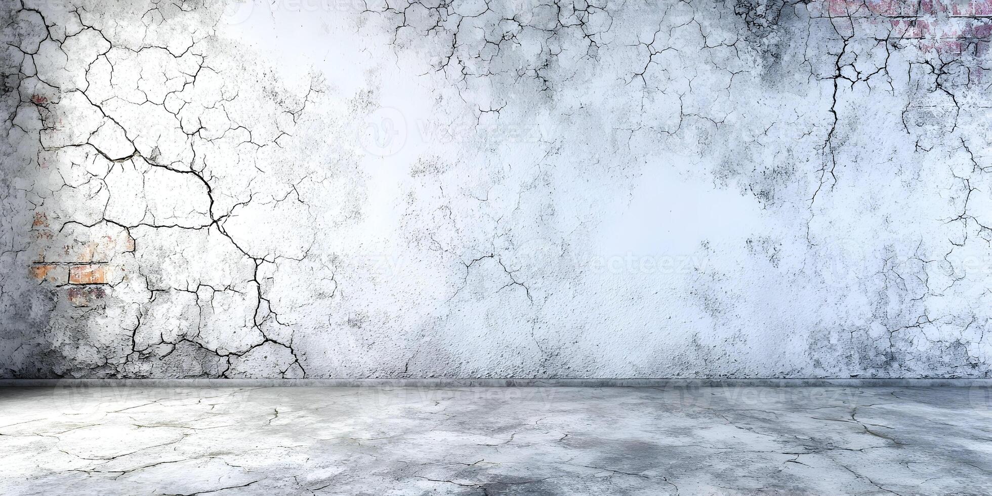 Cracked Concrete Wall Room Interior Design Background photo