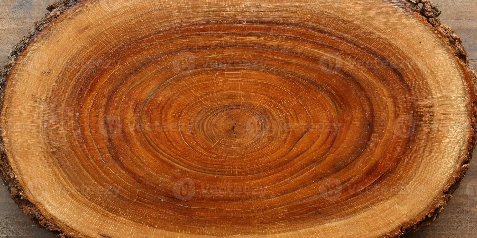 Tree Cross Section Detailed Wood Grain Texture Brown photo