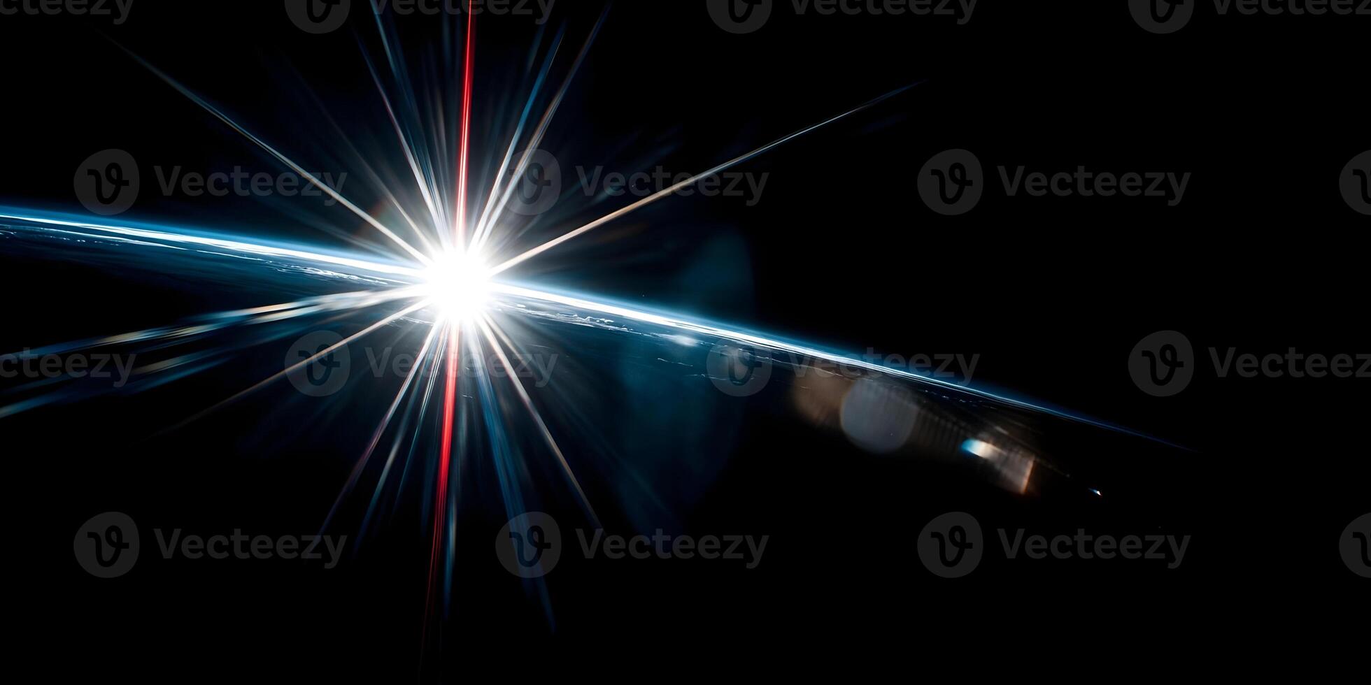 Earth Sunrise Space View Bright Sunlight Rays Planet Horizon photo