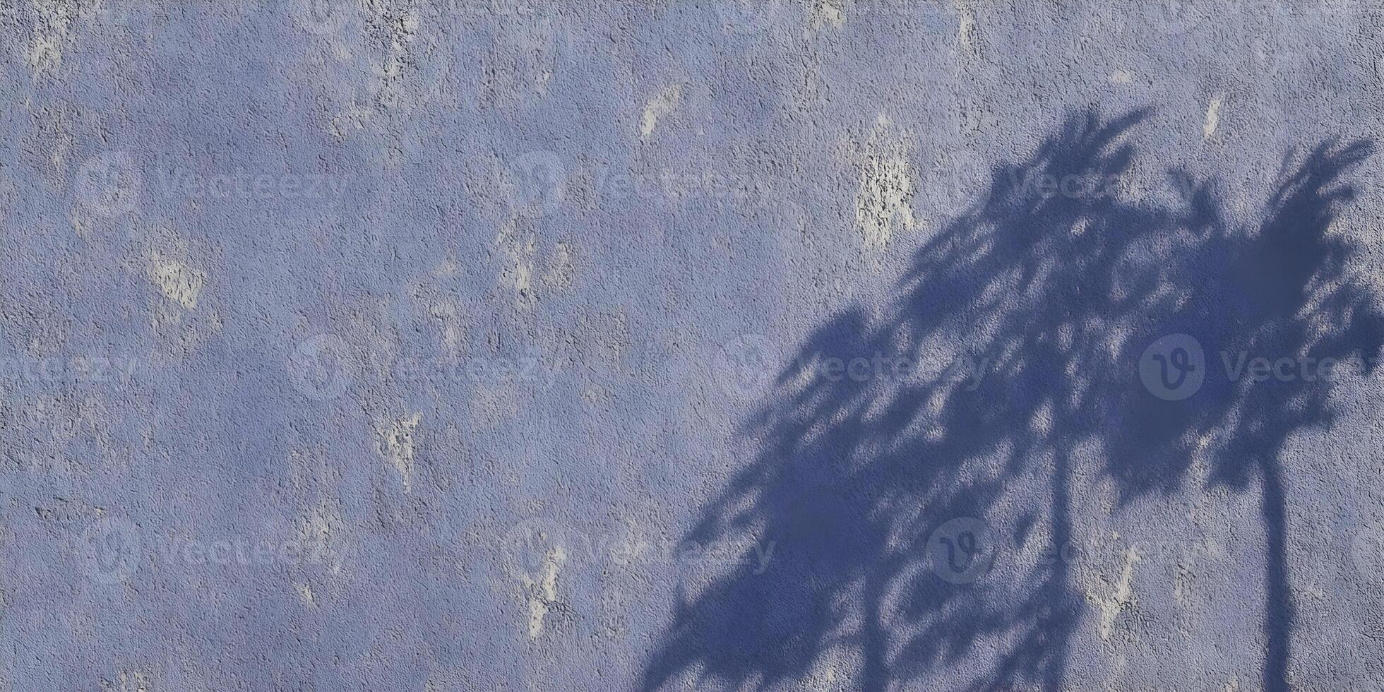 Blue Wall Texture with Palm Tree Shadows Overlay photo