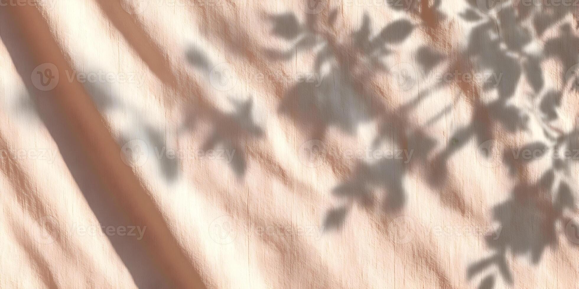 Peach Fabric Drape with Leaf Shadows Sunlight Texture photo