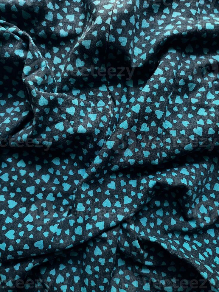 Blue heart pattern and background. Romantic and cute pink heart background print. Romantic wedding design, valentine day. photo