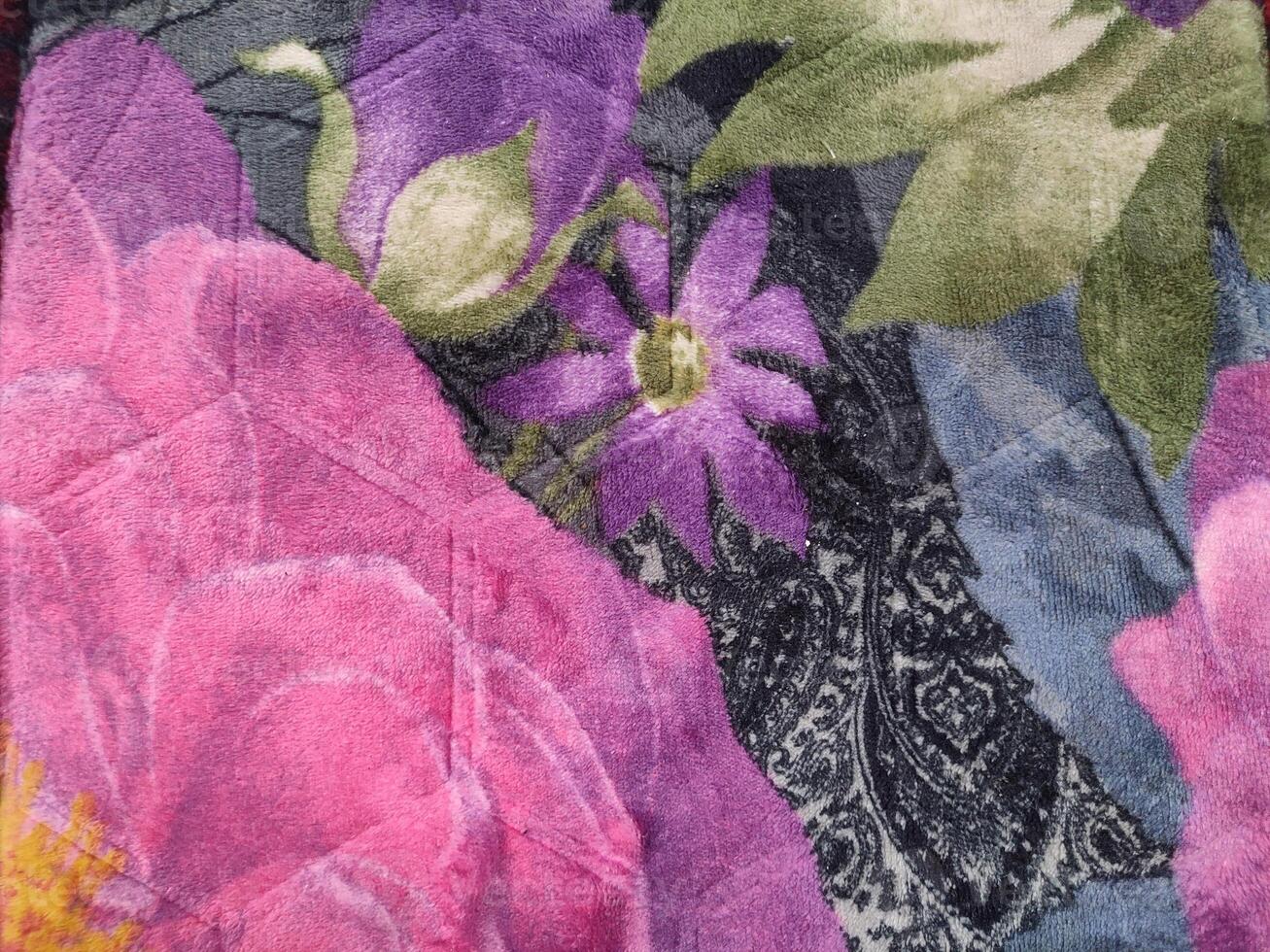 a close up of a floral print fabric photo