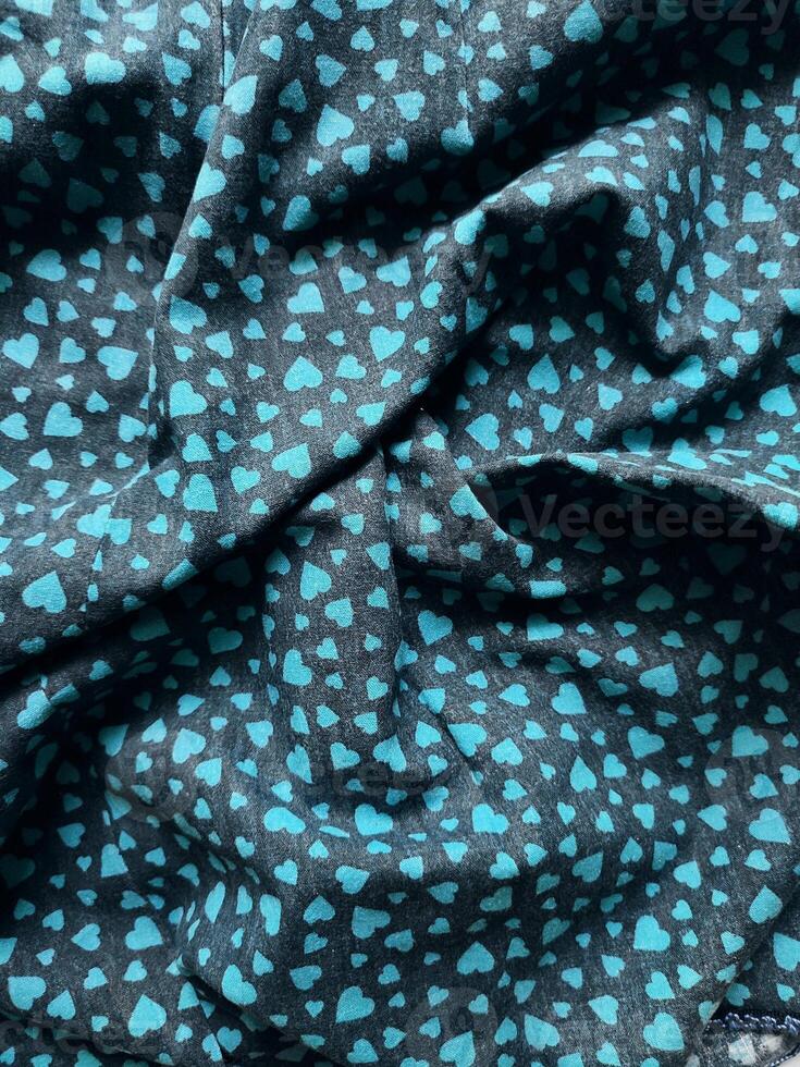 Blue heart pattern and background. Romantic and cute pink heart background print. Romantic wedding design, valentine's day. photo