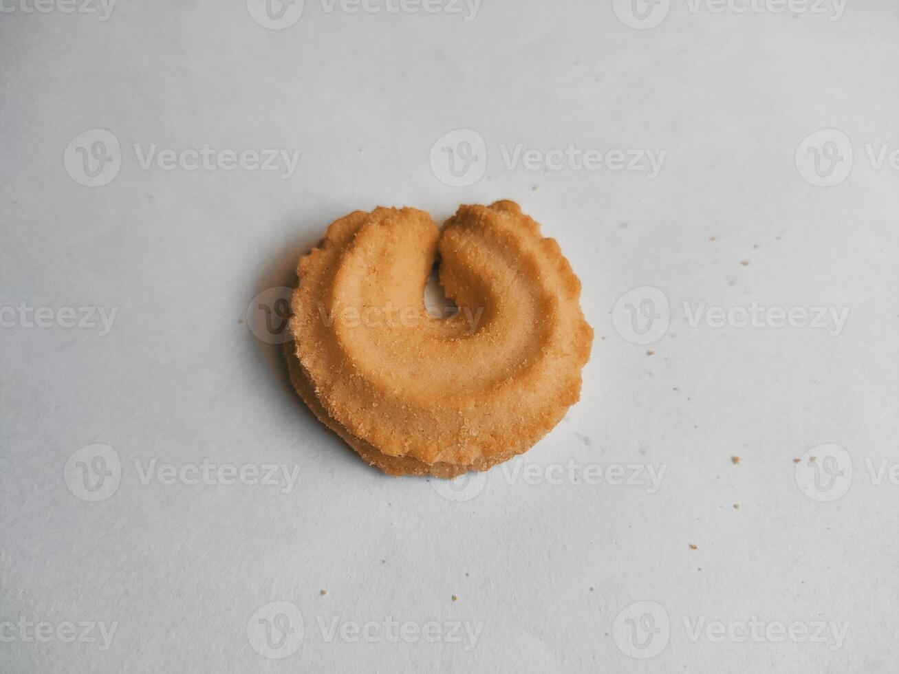 Butter cookies on isolated white background photo