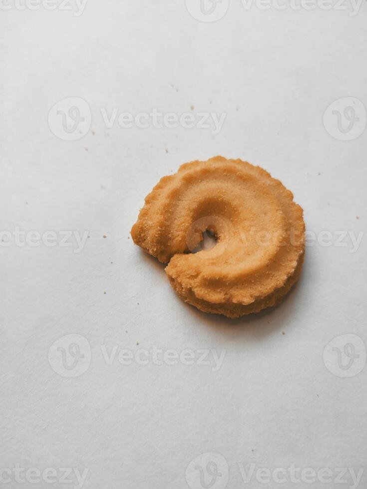 A Butter cookies on isolated white background photo