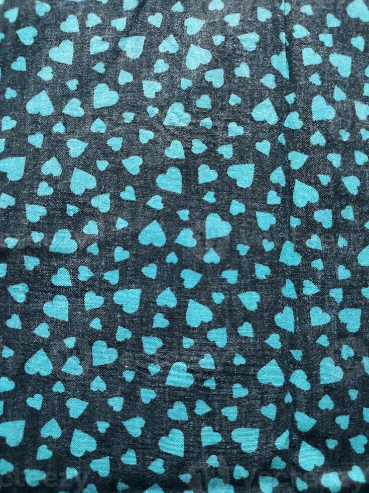 Blue heart pattern and background. Romantic and cute pink heart background print. valentine's day. photo