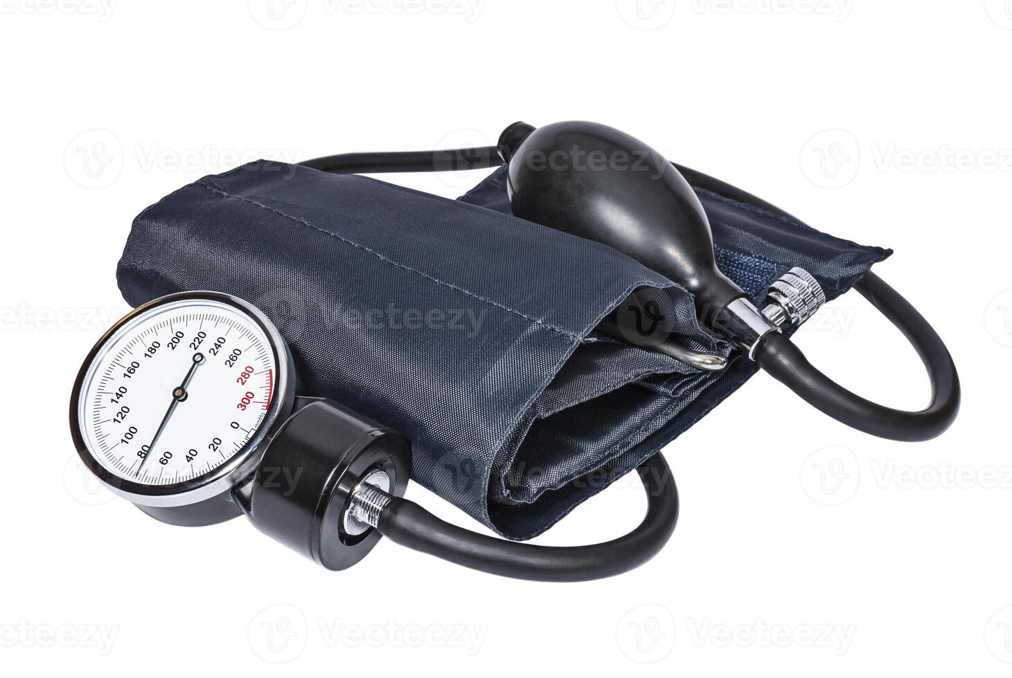 Medical blood pressure meter tonometer on white background photo