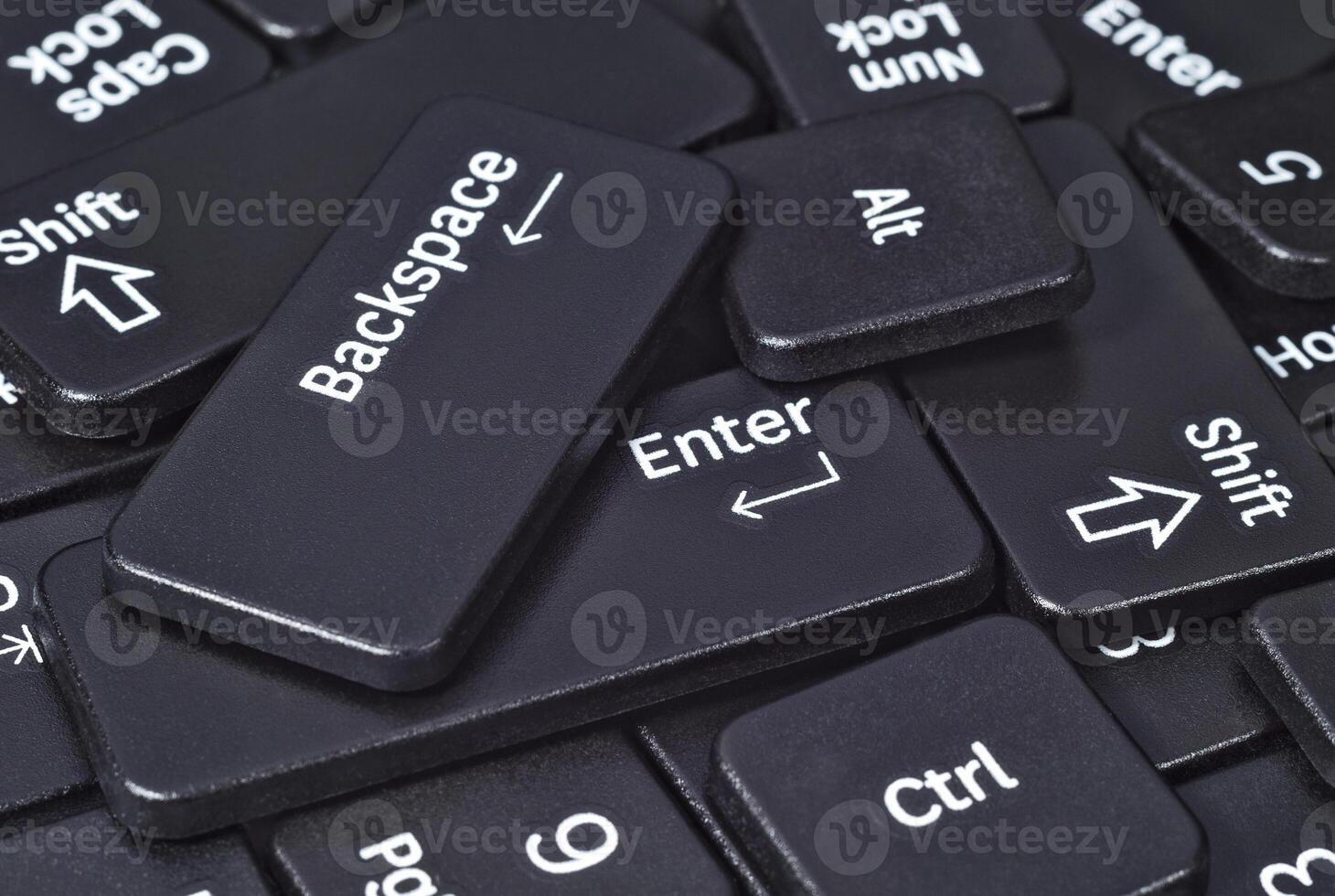 Heap of keyboard buttons closeup photo