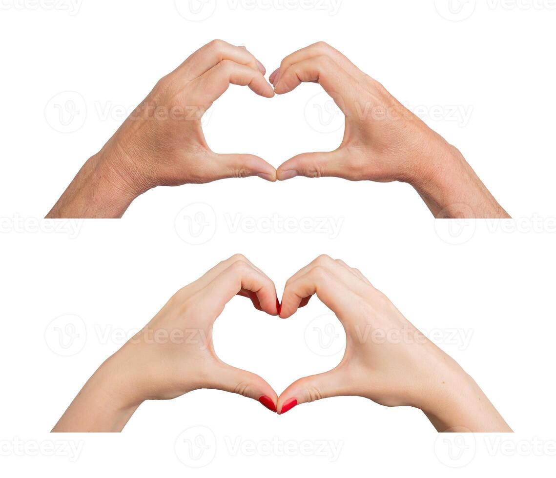 Hands forming a heart gesture, symbolizing love and connection, man and woman arms. A romantic and photo