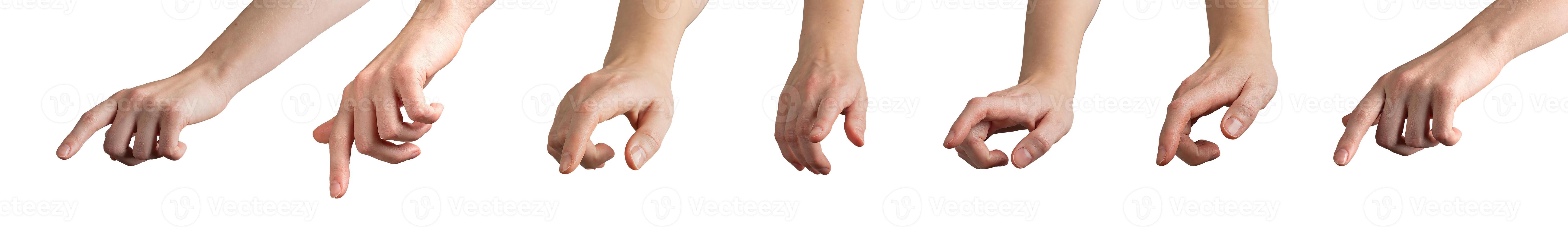 hand with index finger pointing and tapping, indicating a selection. Gesture for advertising or photo