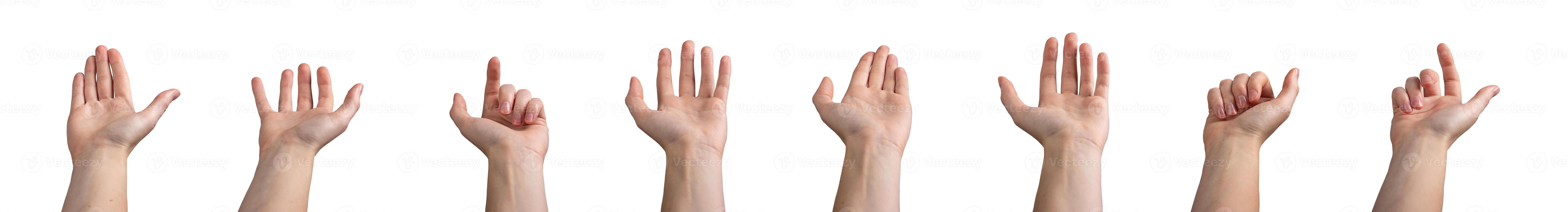 Hand with fingers open and pointing, inviting attention or help in a delicate, elegant gesture. Neat photo