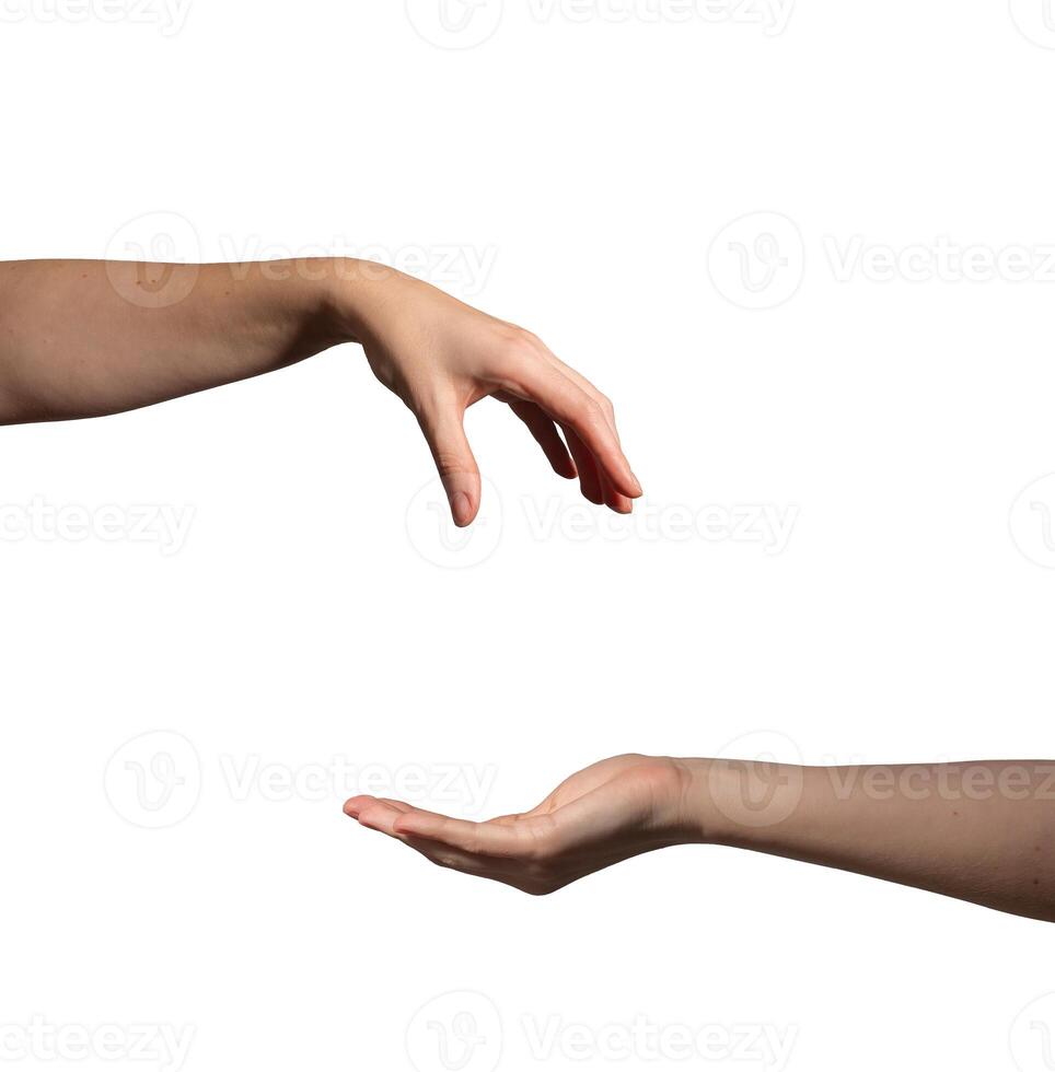 Hand reaching out with open palm, asking for help or donation. Gesture of giving and receiving, photo