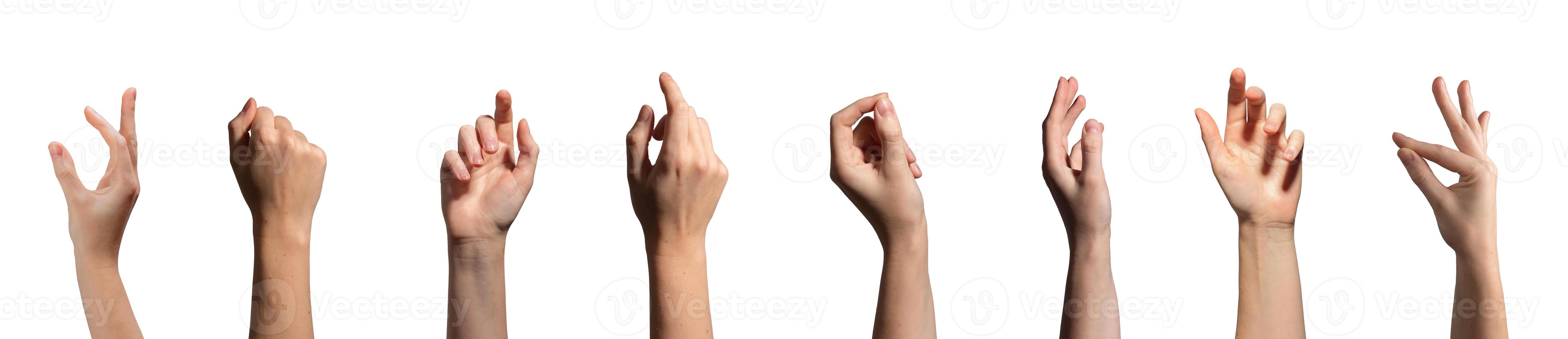 Hand raised with fingers in a fist gesture, signaling strength and position. Pinching motion with photo