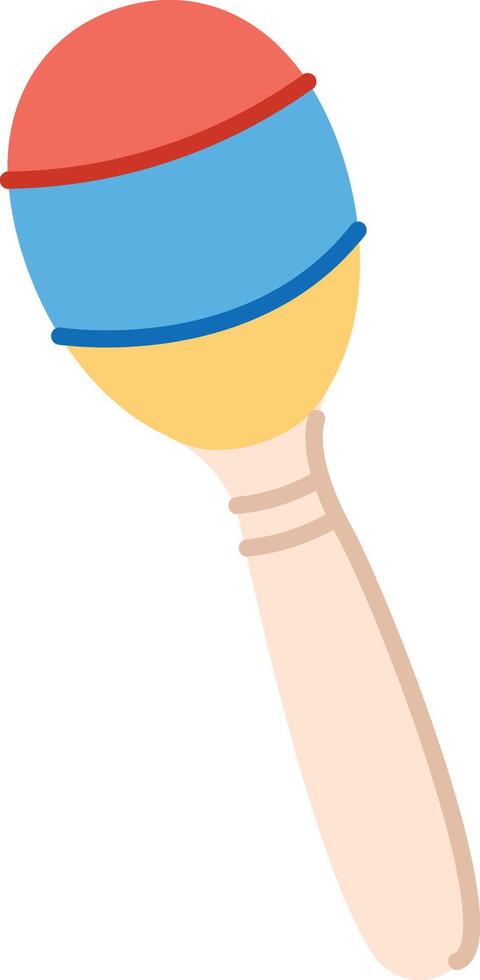 Colorful Maraca with Wooden Handle vector