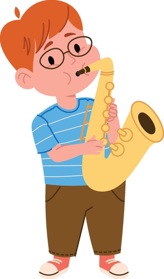 Boy Playing Saxophone vector