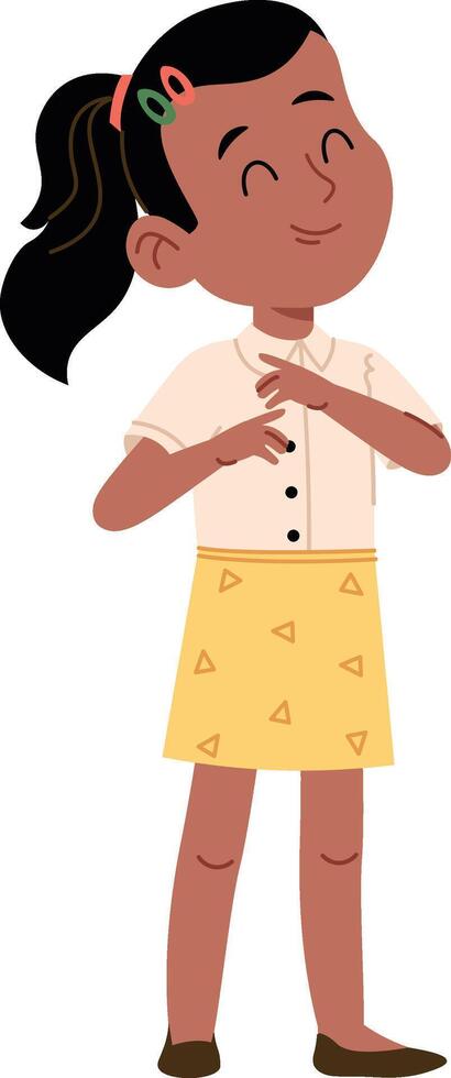 Smiling Happy Girl with Ponytail vector