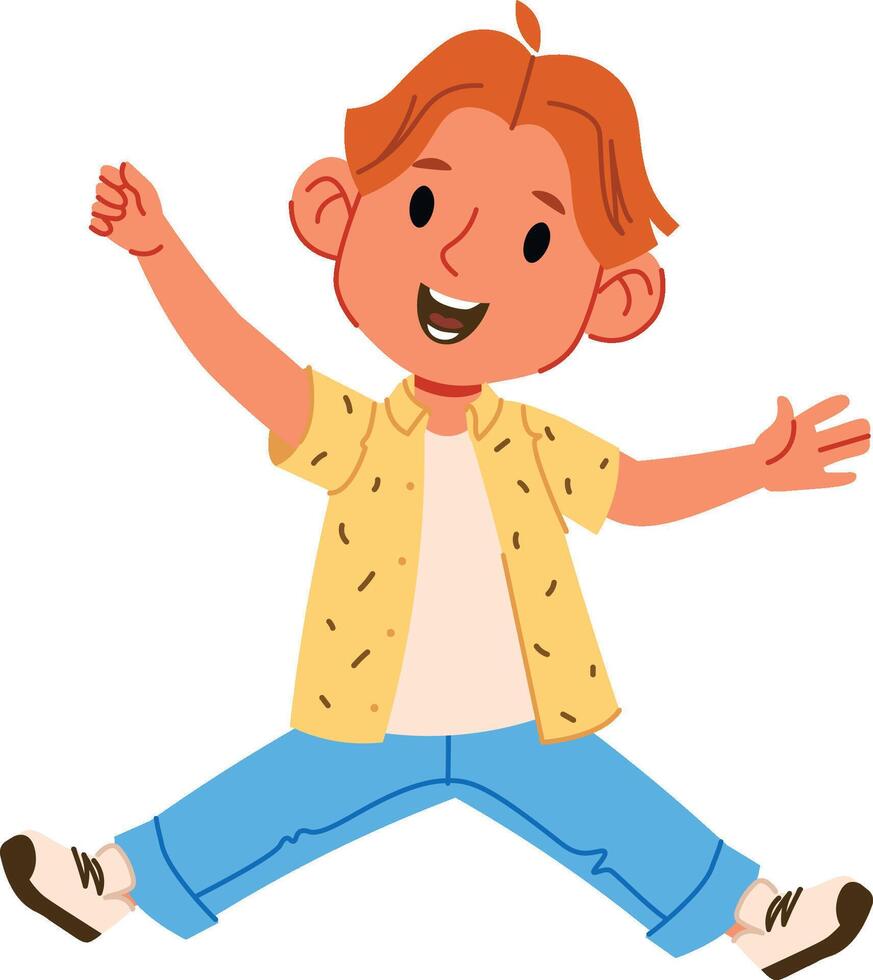 Joyful Child Jumping vector