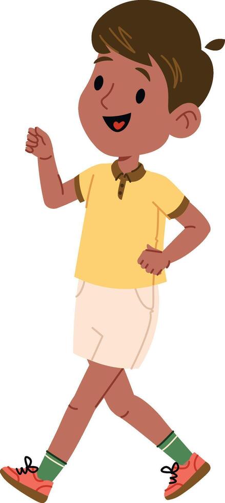 Cheerful Boy Walking vector