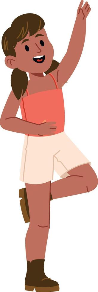 Joyful Girl in Dance Pose vector