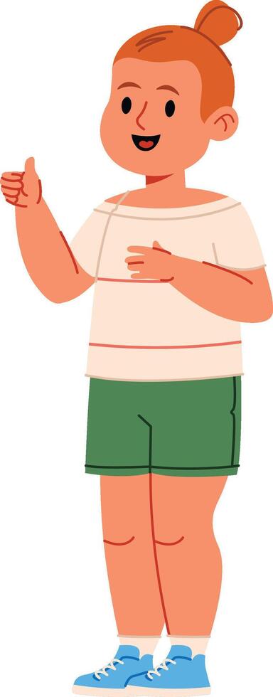 Smiling Girl Giving Thumbs Up Design vector