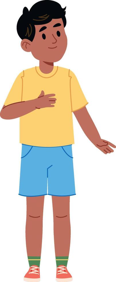 Casual Young Boy Standing vector