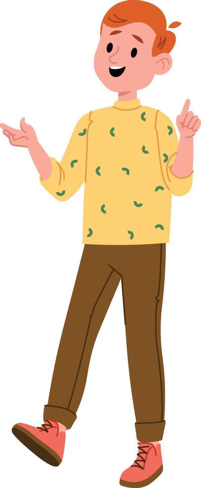 Cheerful Young Man Gesturing vector