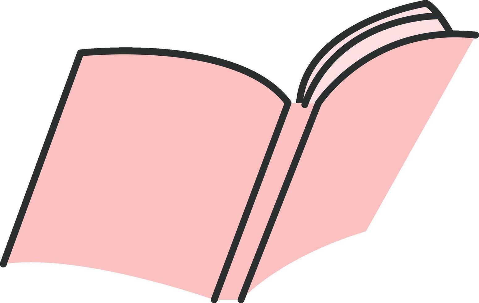 Open Book Outline Drawing vector