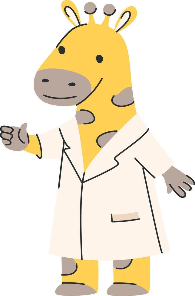 Giraffe in Lab Coat vector