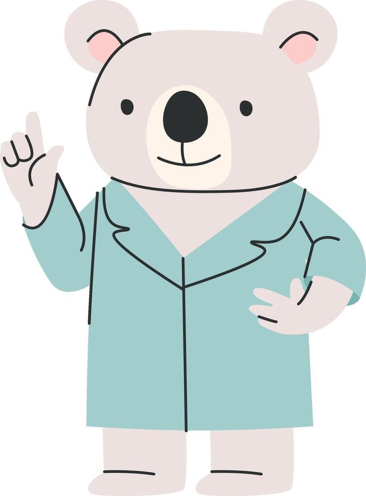 Bear in a Suit with Gesture vector