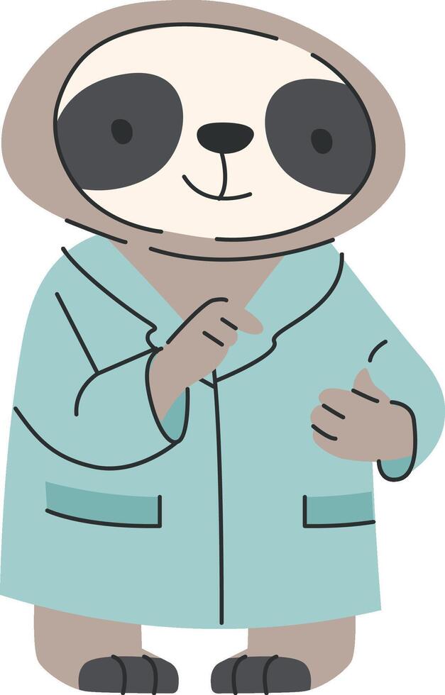 Sloth in a Cozy Robe vector