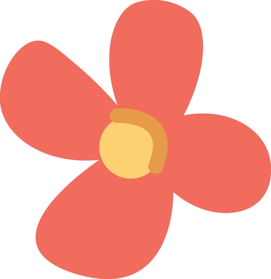 Playful Flower with Four Petals vector