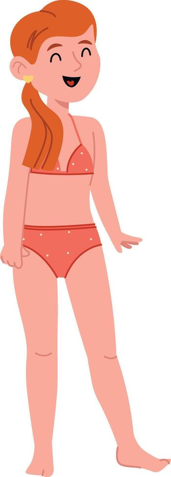 Smiling Girl in Swimwear vector