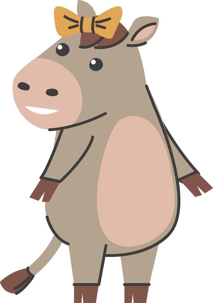 Cute Cowgirl Calf vector