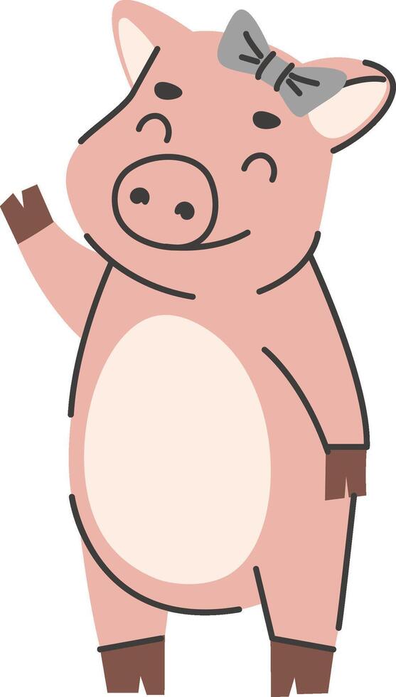 Happy Piglet Cartoon Character vector