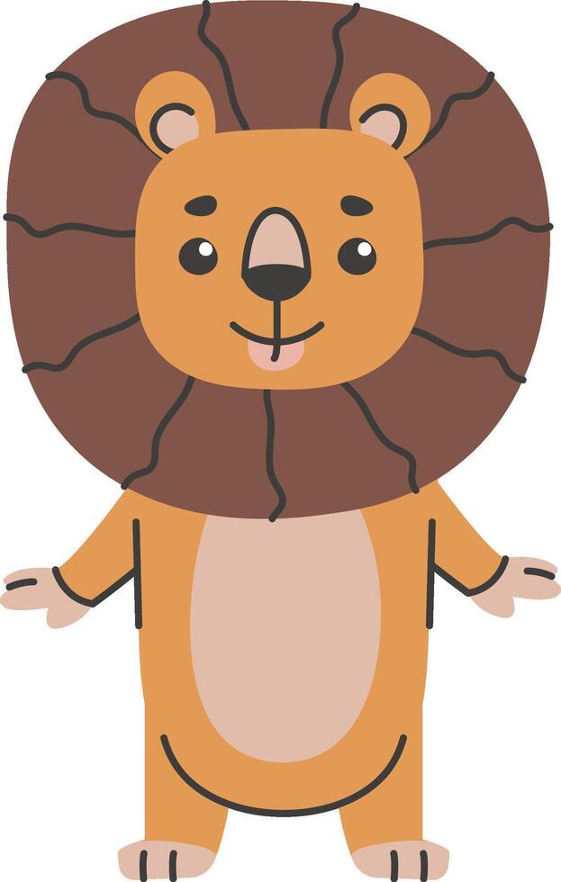Cute Cartoon Lion Cub vector