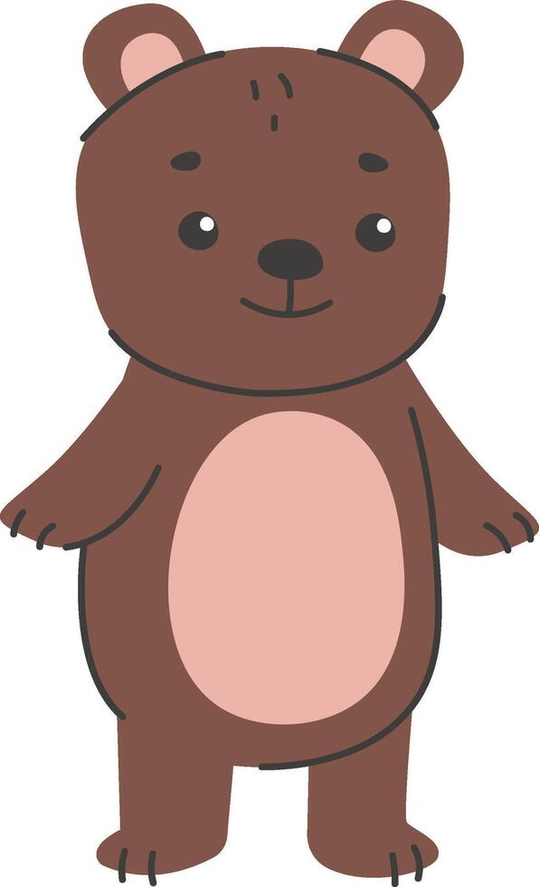 Adorable Brown Bear Cub vector