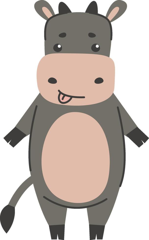 Playful Young Cow Cartoon vector