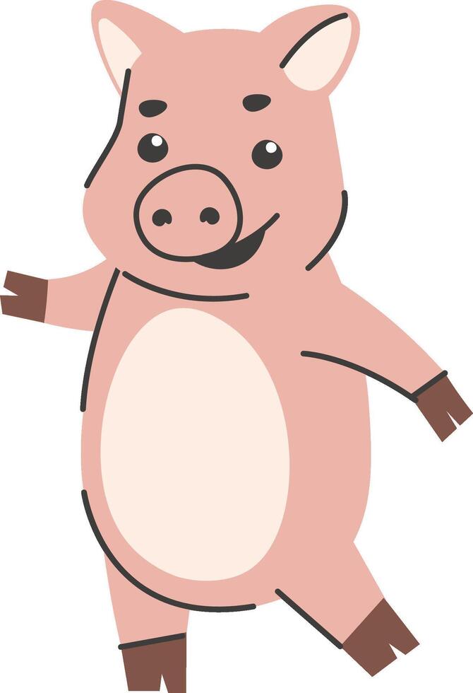 Happy Pig Cartoon Character vector