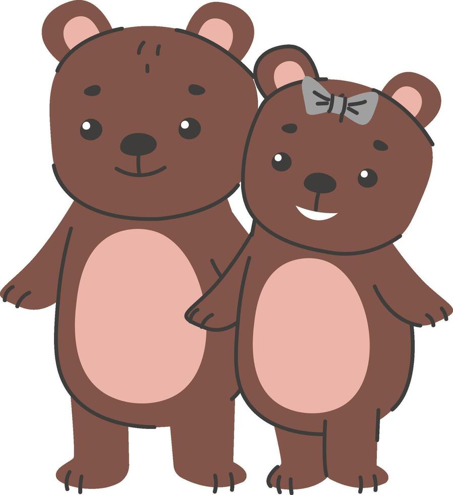 Adorable Bear Couple vector