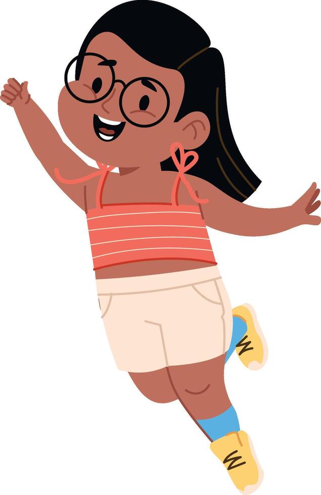 Happy Girl Jumping with Joy vector