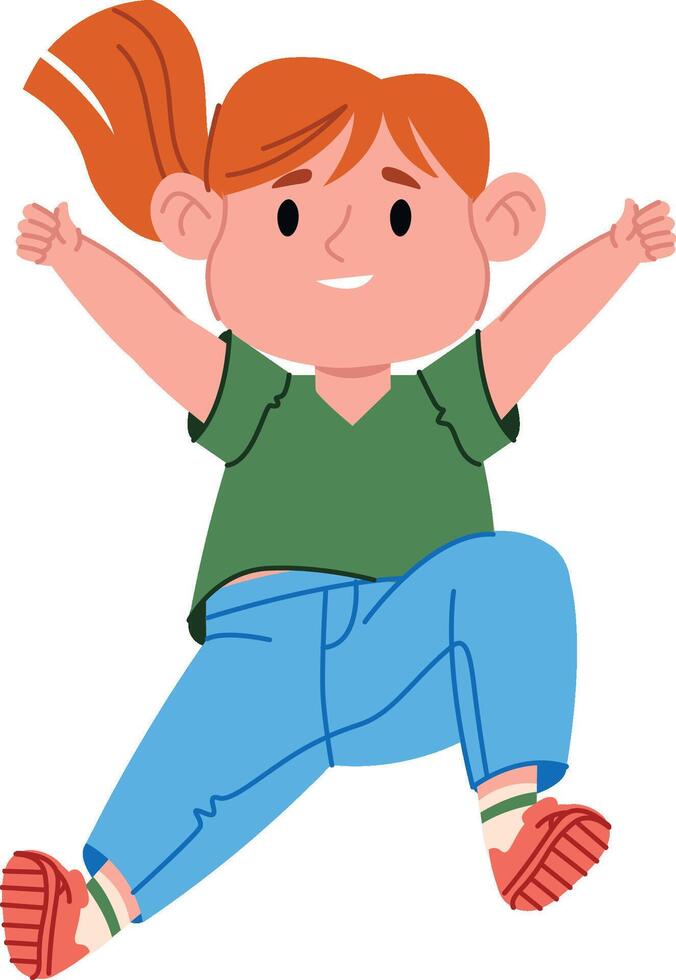 Joyful Girl Jumping Happy Kid vector