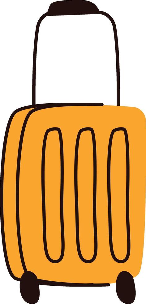 Cartoon Luggage with Handle vector