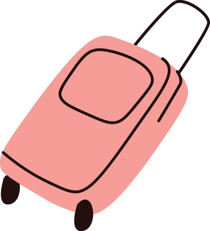 Rolling Suitcase with Handle Design vector